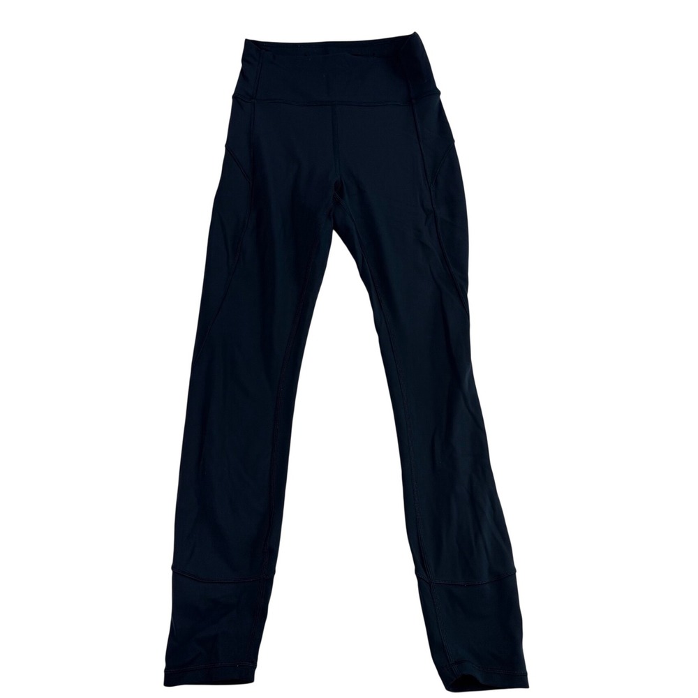 Lululemon Womens Navy Blue High Rise Full Length Yoga Training Leggings Small